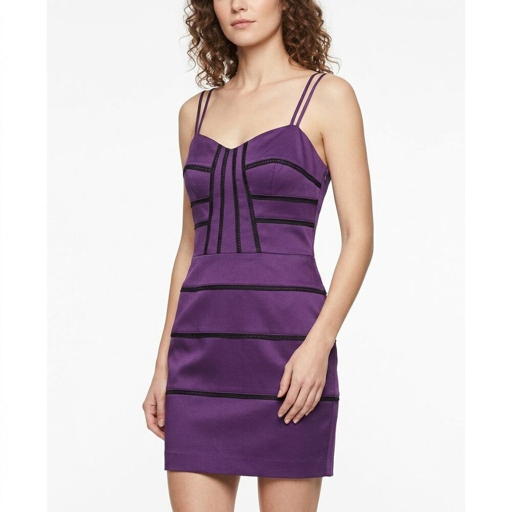 BCBGGeneration Purple Short Lined Dress Women Size 12
